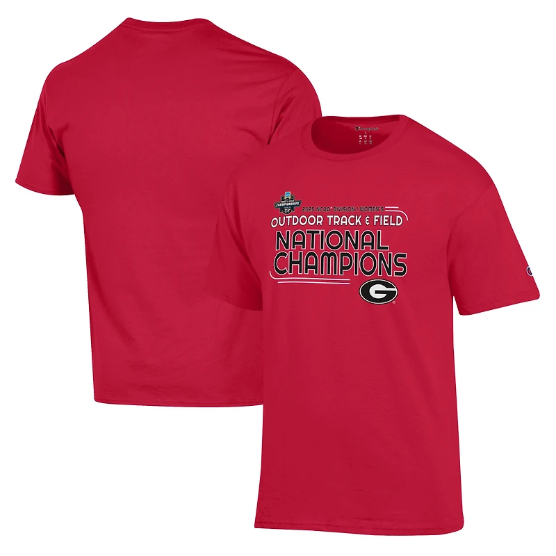 Unisex Champion  Red Georgia Bulldogs 2025 NCAA Women's Outdoor Track and Field National Champions T-Shirt