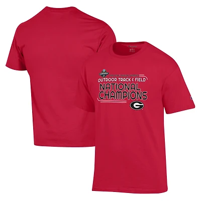 Unisex Champion Red Georgia Bulldogs 2025 NCAA Women's Outdoor Track and Field National Champions T-Shirt