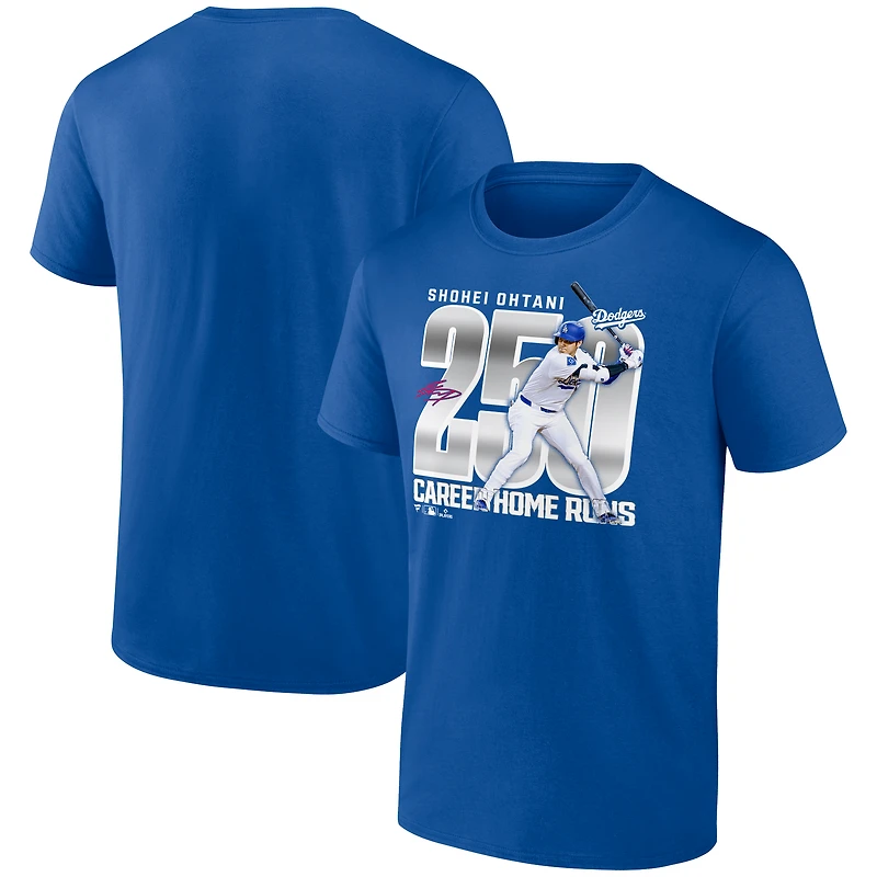 Men's Shohei Ohtani Royal Los Angeles Dodgers 250 Home Runs T-Shirt