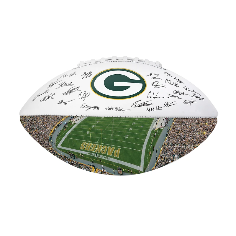 Logo Brands Green Bay Packers 2025 Autograph Signature Football