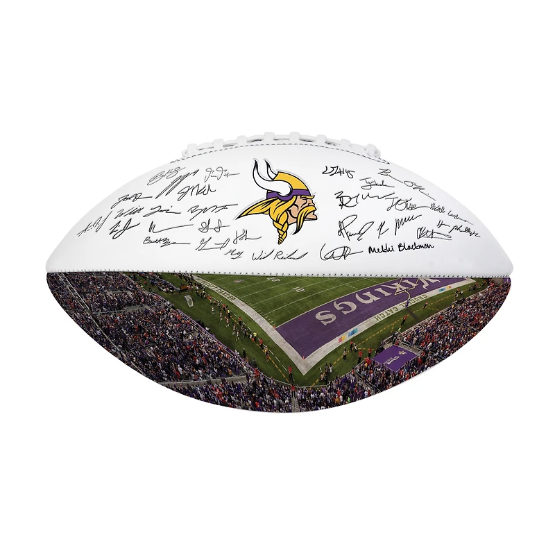 Logo Brands Minnesota Vikings 2025 Autograph Signature Football