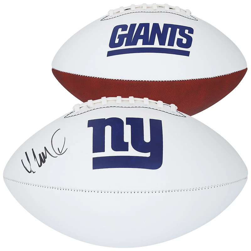 Abdul Carter New York Giants Autographed Franklin White Panel Football