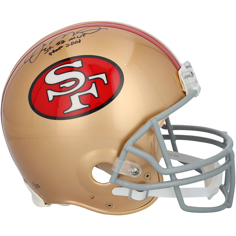 Joe Montana San Francisco 49ers Autographed Riddell Throwback Authentic Helmet with"3x SB MVP" & "HOF 2000" Inscriptions