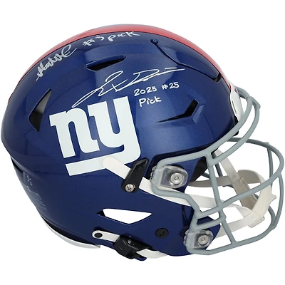 Abdul Carter & Jaxson Dart New York Giants Autographed Riddell Speed Flex Authentic Helmet with Multiple Draft Pick Inscriptions
