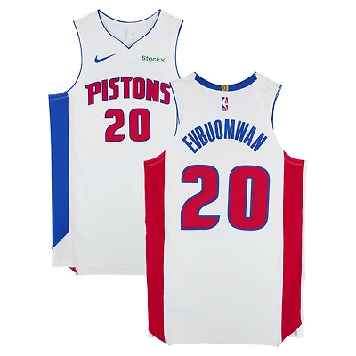 Tosan Evbuomwan Detroit Pistons Player-Issued #20 White Nike Jersey from the 2024-25 NBA Season - Size 48+4