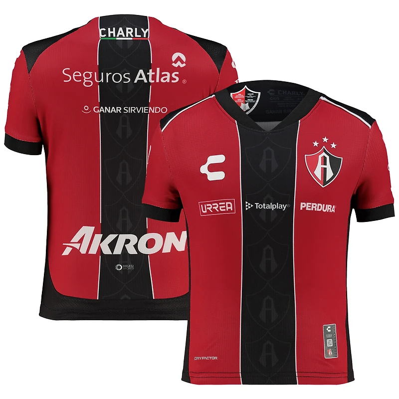 Youth Charly Red Club Atlas 2025/26 Home Authentic Jersey