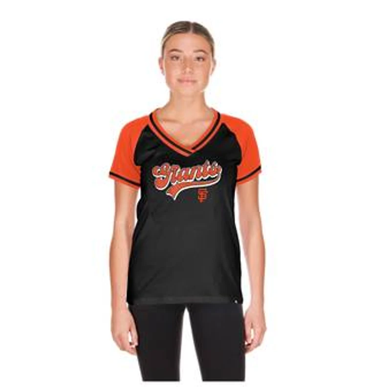 Women's New Era  Black San Francisco Giants Gameday V-Neck T-Shirt