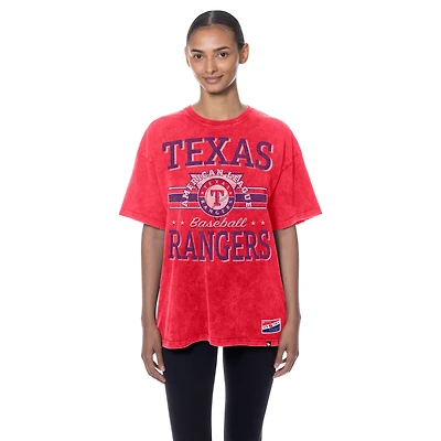 Women's New Era  Red Texas Rangers Oversized Boyfriend T-Shirt