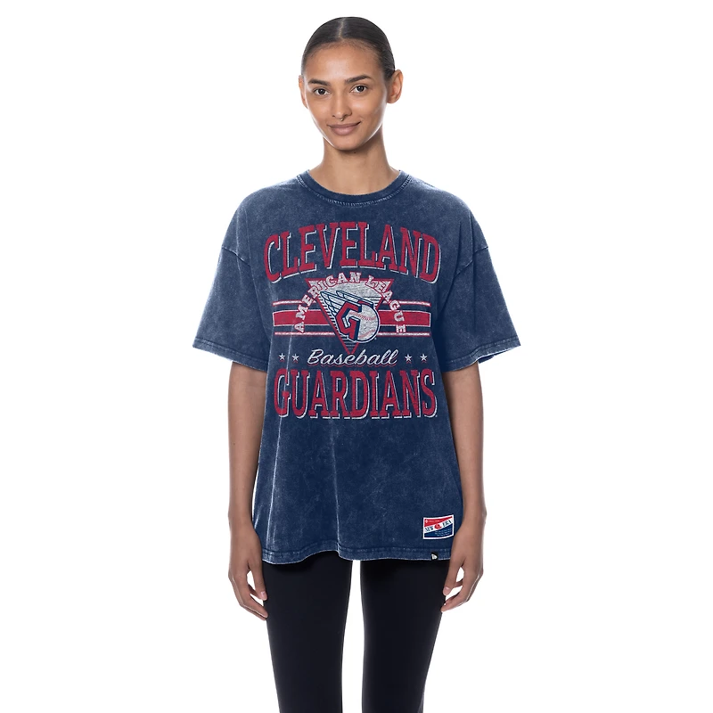 Women's New Era Navy Cleveland Guardians Oversized Boyfriend T-Shirt