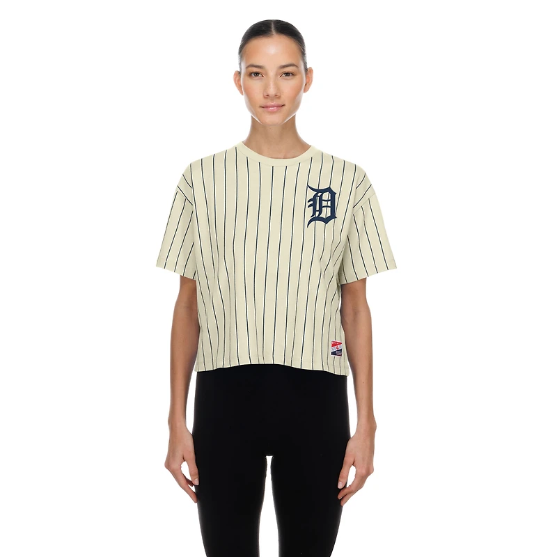 Women's New Era Cream Detroit Tigers Throwback Boxy T-Shirt