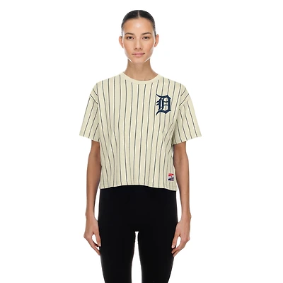 Women's New Era  Cream Detroit Tigers Throwback Boxy T-Shirt