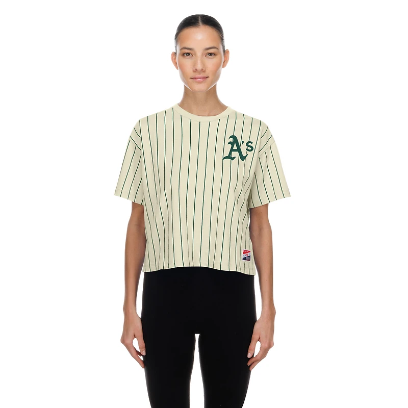 Women's New Era Cream Athletics Throwback Boxy T-Shirt
