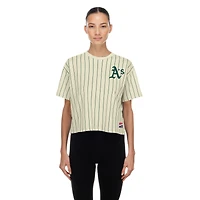 Women's New Era  Cream Athletics Throwback Boxy T-Shirt