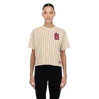 Women's New Era  Cream St. Louis Cardinals Throwback Boxy T-Shirt