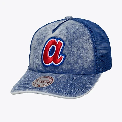 Unisex Mitchell & Ness  Blue Atlanta Braves Cooperstown Gameday Adjustable Trucker Hat