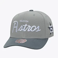 Men's Mitchell & Ness  Gray Houston Astros Cooperstown Thunderstorm Head Coach Pro-Crown Adjustable Hat