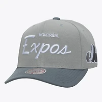 Men's Mitchell & Ness  Gray Montreal Expos Cooperstown Thunderstorm Head Coach Pro-Crown Adjustable Hat