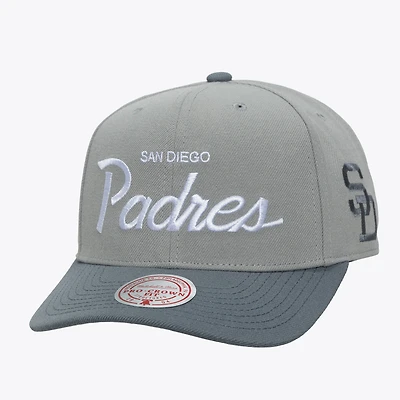 Men's Mitchell & Ness  Gray San Diego Padres Cooperstown Thunderstorm Head Coach Pro-Crown Adjustable Hat