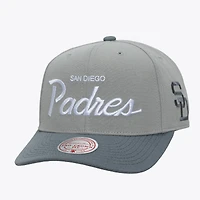 Men's Mitchell & Ness  Gray San Diego Padres Cooperstown Thunderstorm Head Coach Pro-Crown Adjustable Hat