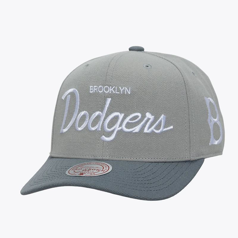 Men's Mitchell & Ness  Gray Brooklyn Dodgers Cooperstown Thunderstorm Head Coach Pro-Crown Adjustable Hat