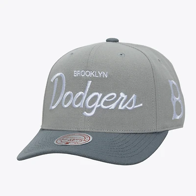 Men's Mitchell & Ness  Gray Brooklyn Dodgers Cooperstown Thunderstorm Head Coach Pro-Crown Adjustable Hat