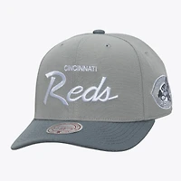 Men's Mitchell & Ness  Gray Cincinnati Reds Cooperstown Thunderstorm Head Coach Pro-Crown Adjustable Hat