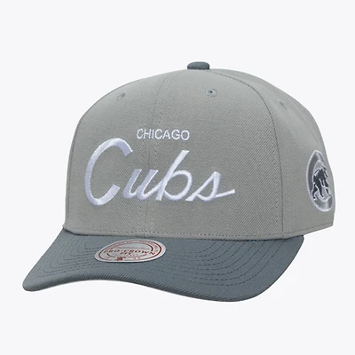 Men's Mitchell & Ness  Gray Chicago Cubs Thunderstorm Head Coach Pro-Crown Adjustable Hat