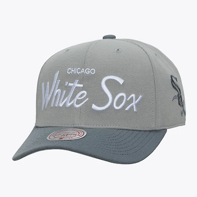 Men's Mitchell & Ness  Gray Chicago White Sox Thunderstorm Head Coach Pro-Crown Adjustable Hat