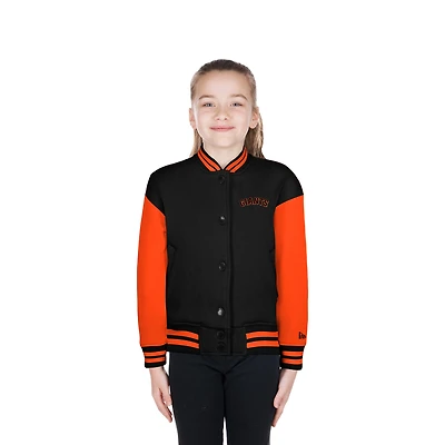 Girls Youth New Era Black San Francisco Giants Full-Snap Fleece Jacket