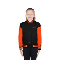 Girls Youth New Era  Black San Francisco Giants Full-Snap Fleece Jacket