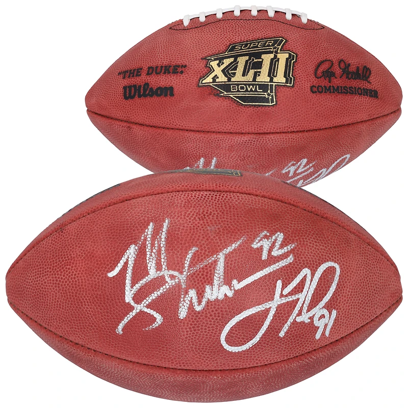 Michael Strahan & Justin Tuck New York Giants Autographed Wilson Super Bowl XLII Football