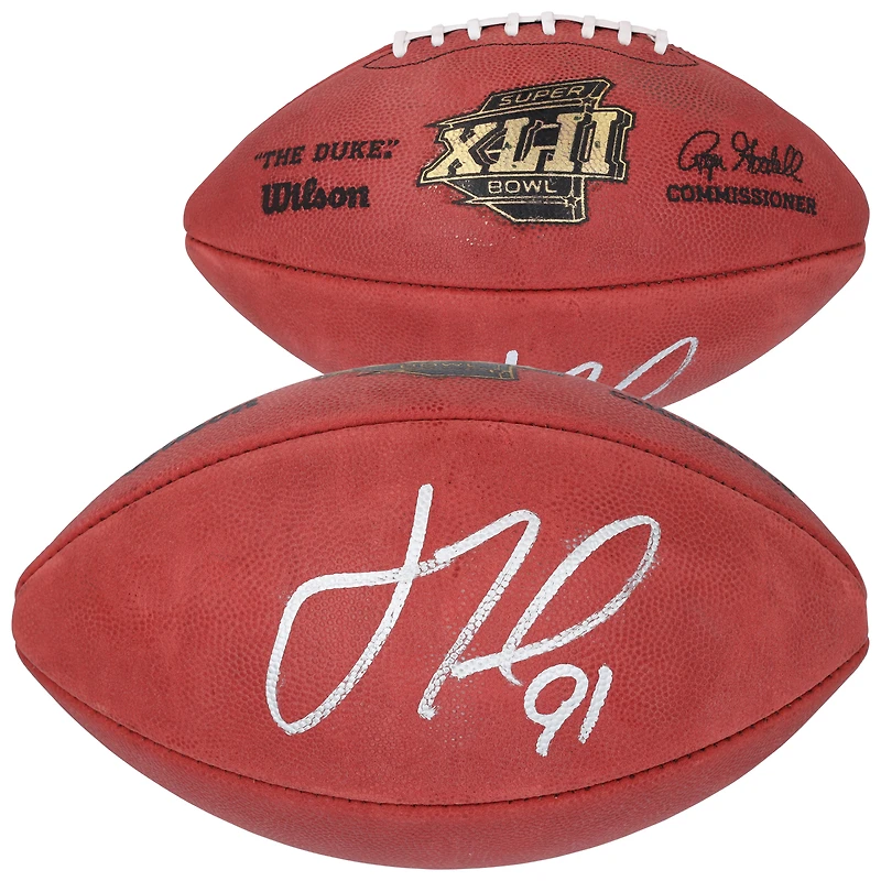 Justin Tuck New York Giants Autographed Wilson Super Bowl XLII Football