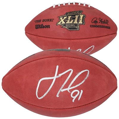 Justin Tuck New York Giants Autographed Wilson Super Bowl XLII Football