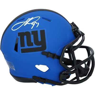 Justin Tuck New York Giants Autographed Riddell Rave Speed Mini Helmet