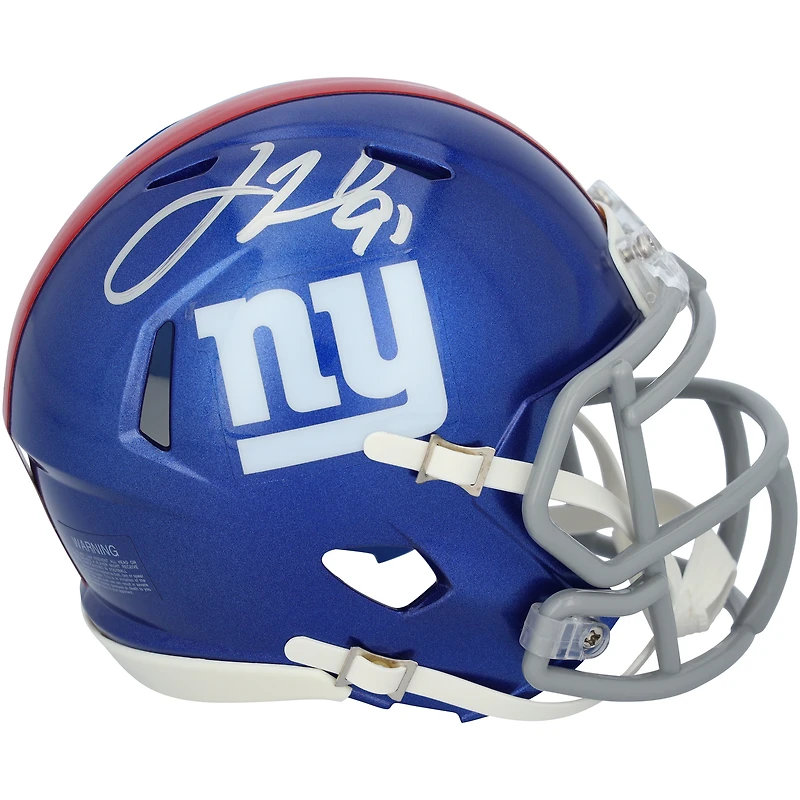Justin Tuck New York Giants Autographed Riddell Speed Mini Helmet