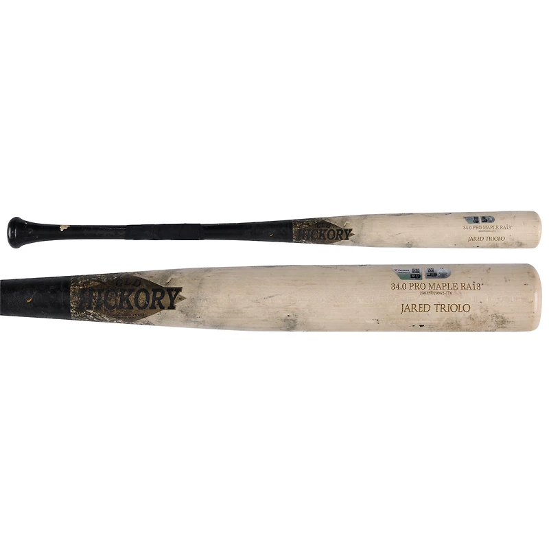Jared Triolo Pittsburgh Pirates Game-Used Tan/Black Old Hickory Broken Bat vs. Milwaukee Brewers on May 25, 2025