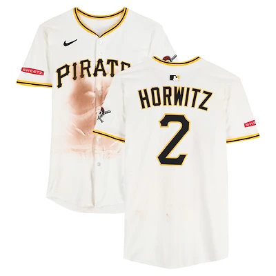 Spencer Horwitz Pittsburgh Pirates Game-Used #2 White Nike Jersey vs. Milwaukee Brewers on May 24, 2025