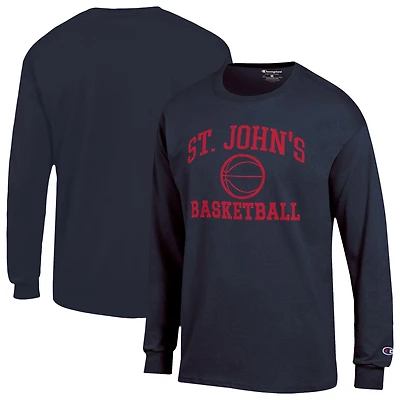 Men's Champion Navy St. John's Red Storm Jersey Long Sleeve T-Shirt