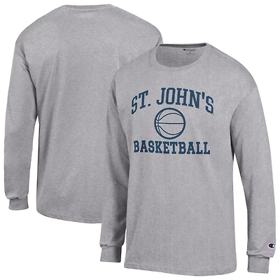 Men's Champion Gray St. John's Red Storm Jersey Long Sleeve T-Shirt