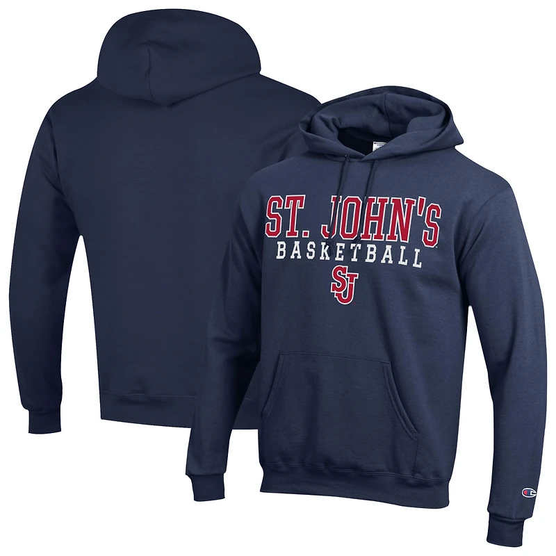 Men's Champion Navy St. John's Red Storm Eco Powerblend Pullover Hoodie