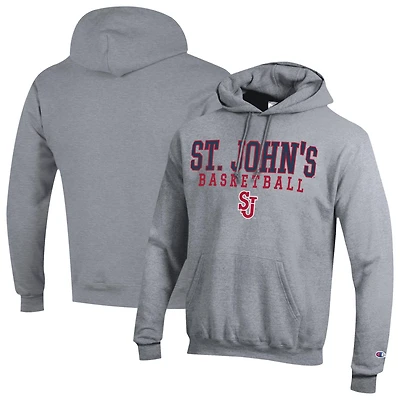 Men's Champion Gray St. John's Red Storm Eco Powerblend Pullover Hoodie