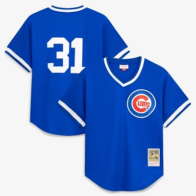 Men's Mitchell & Ness Greg Maddux Royal Chicago Cubs Authentic Batting Practice Jersey