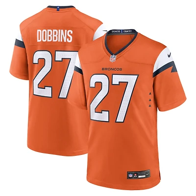 Men's Nike J.K. Dobbins  Orange Denver Broncos Team Game Jersey