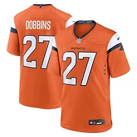 Men's Nike J.K. Dobbins  Orange Denver Broncos Team Game Jersey