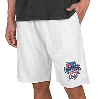 Men's Concepts Sport  Oatmeal Oklahoma City Thunder 2025 NBA Finals Champions Mainstream Tri-Blend French Terry Lounge Shorts