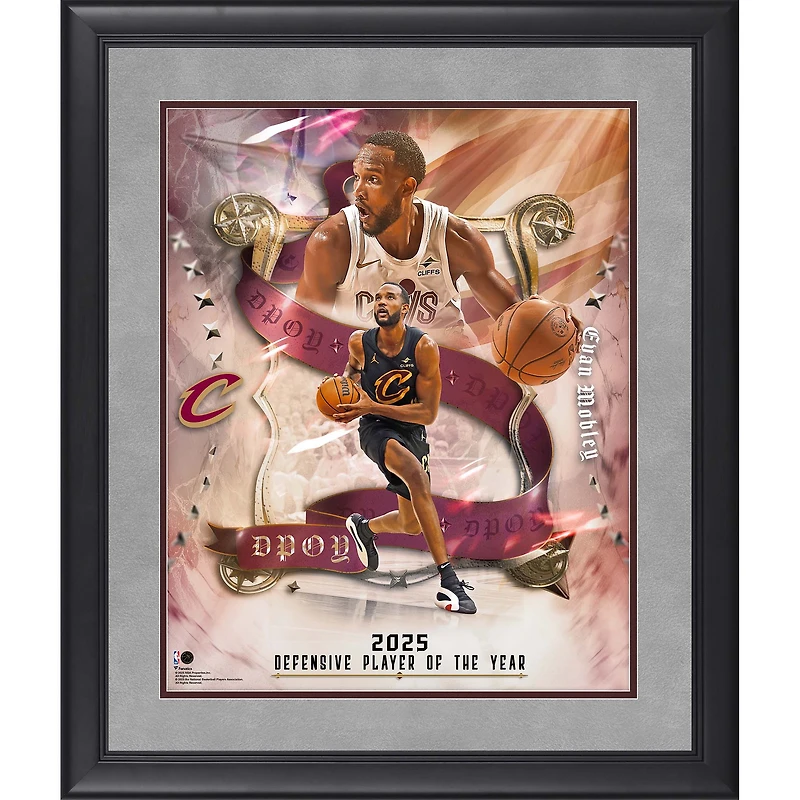 Evan Mobley Cleveland Cavaliers Framed 16" x 20" 2025 NBA Defensive Player of the Year Collage