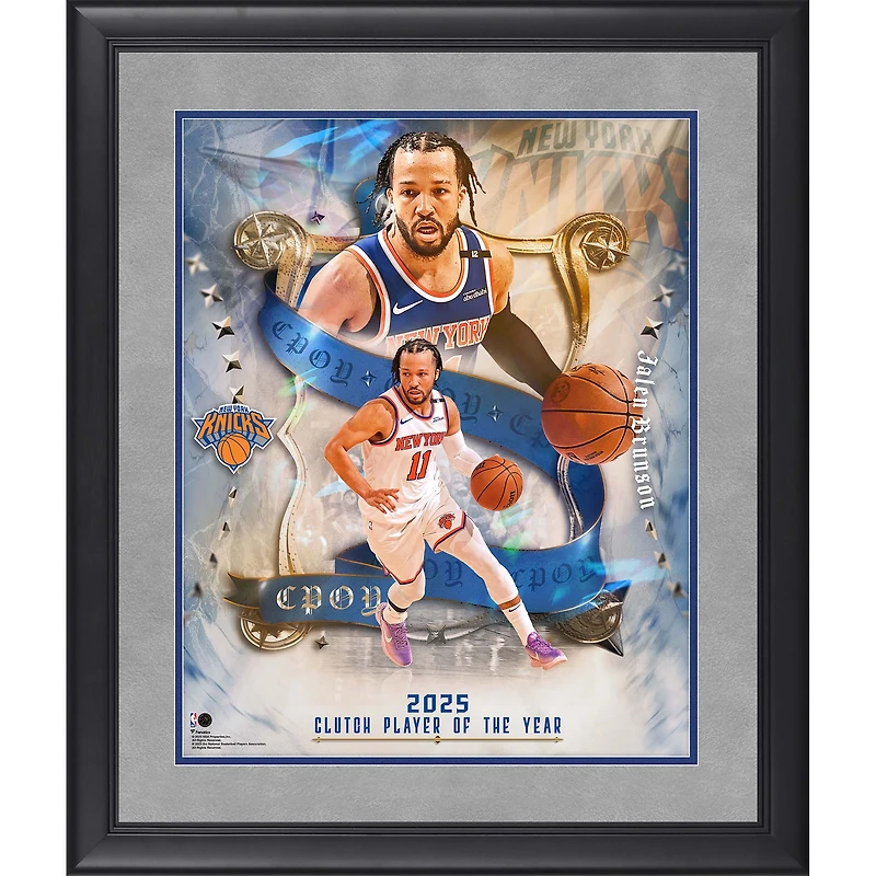 Jalen Brunson New York Knicks Framed 16" x 20" 2025 NBA Clutch Player of the Year Collage