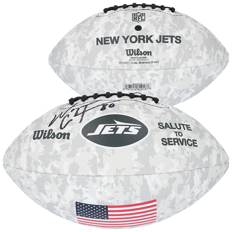 Wayne Chrebet New York Jets Autographed Wilson 2024 Salute To Service Football