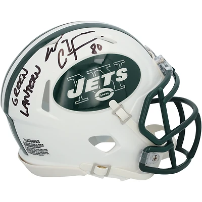 Wayne Chrebet New York Jets Autographed Riddell 1998-2018 Throwback Speed Mini Helmet with "Green Lantern" Inscription
