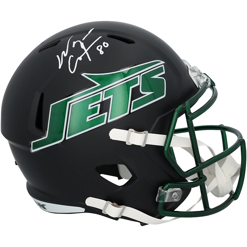 Wayne Chrebet New York Jets Autographed Riddell Black Alternate Speed Replica Helmet